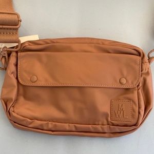 NWT Madewell MWL (Re) Sourced Nylon Bag Tan Color Brown Crossbody belt bag